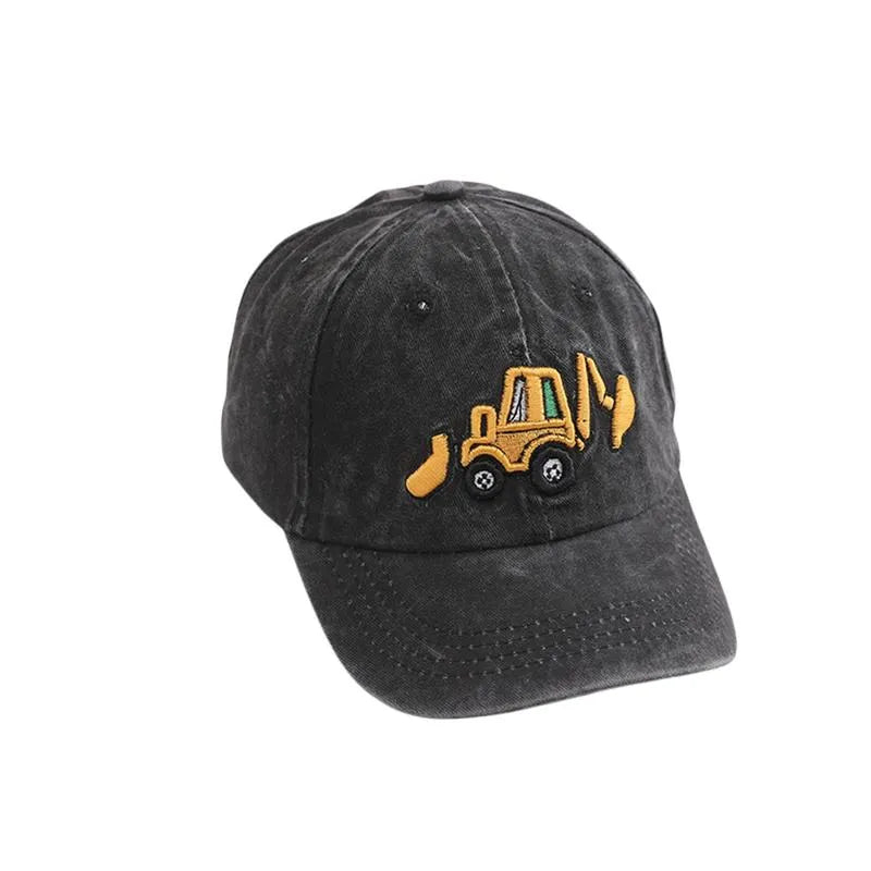 🚜Baseballkeps med grävmaskinmotiv för småbarn