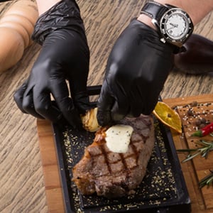 100/50-pack svarta engångshandskar av nitril