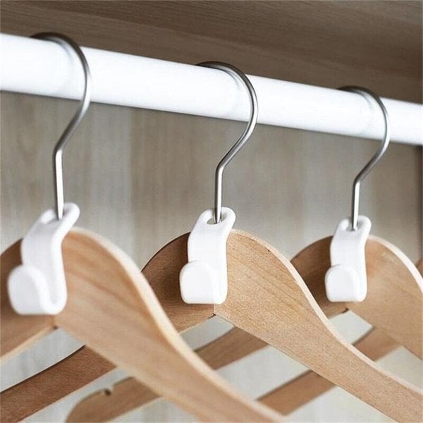 👚 Platsbesparande klädhängare med kopplingskrokar – Fördubbla ditt förvaringsutrymme på några sekunder | Perfekt för små garderobe