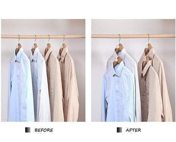👚 Platsbesparande klädhängare med kopplingskrokar – Fördubbla ditt förvaringsutrymme på några sekunder | Perfekt för små garderobe