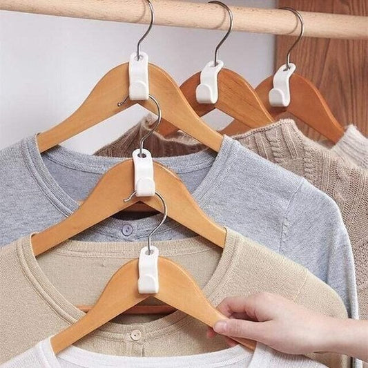 👚 Platsbesparande klädhängare med kopplingskrokar – Fördubbla ditt förvaringsutrymme på några sekunder | Perfekt för små garderobe