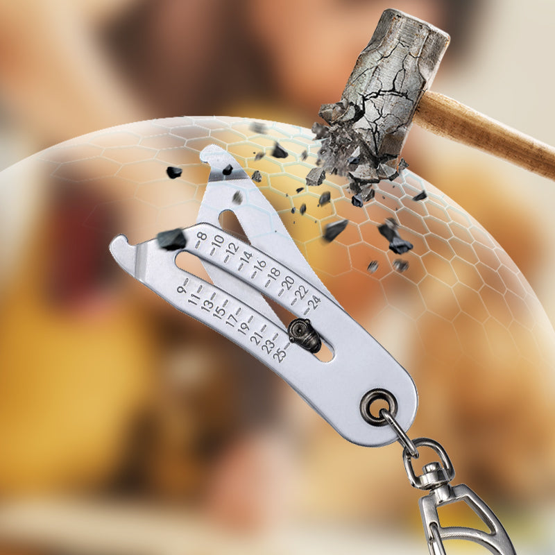 Bärbar nyckelring för kontroll av exakt gängstorlek