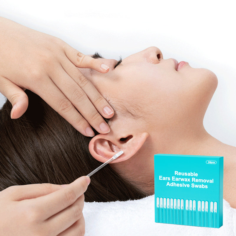 Återanvändbara klibbiga bomullspinnar för att ta bort öronva