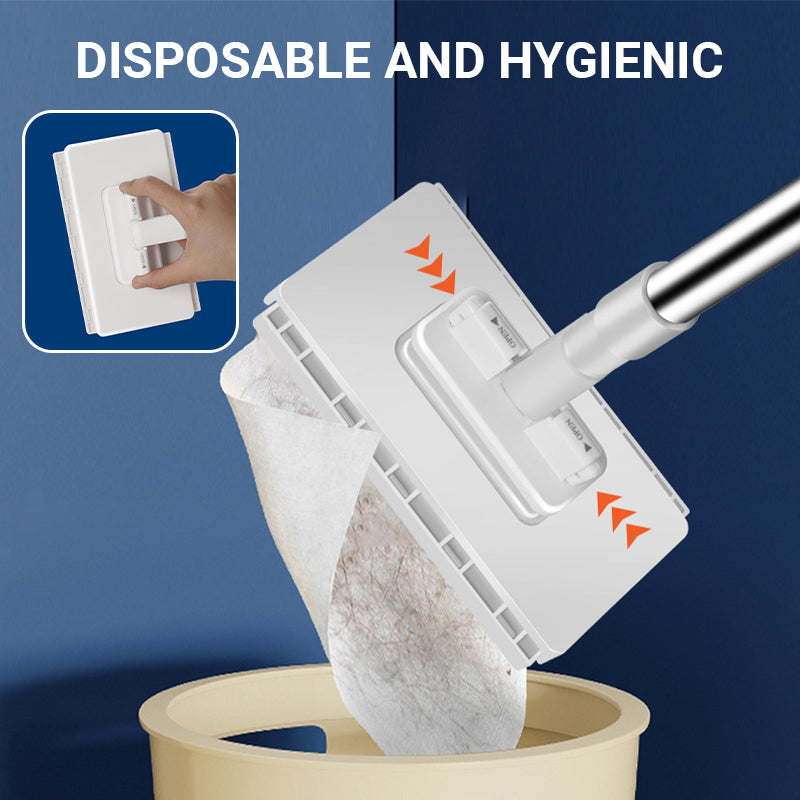 🔥 SISTA DAGEN MED REA – 50% RABATT! Engångsdammoppa med 4 återanvändbara dukar – hygienisk, praktisk & når överallt – perfekt för snabbstädning i hela hemmet 🧹✨
