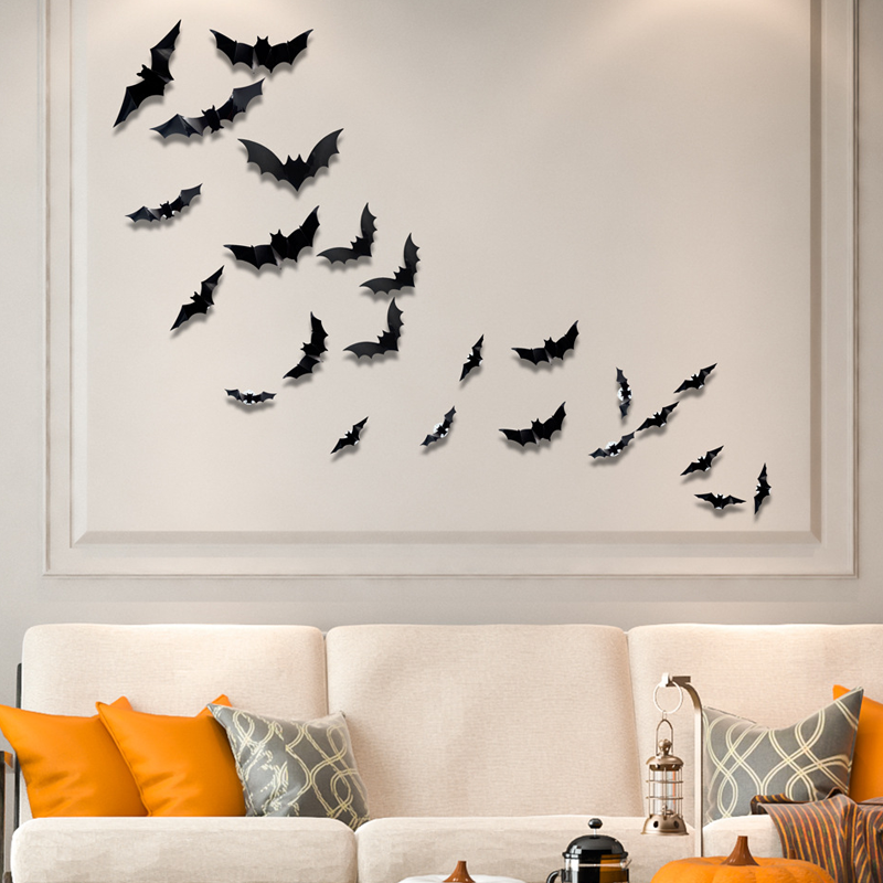 🦇Halloween-dekoration: 3D-LED-vägglampa i form av en fladdermu