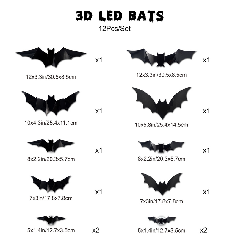 🦇Halloween-dekoration: 3D-LED-vägglampa i form av en fladdermu