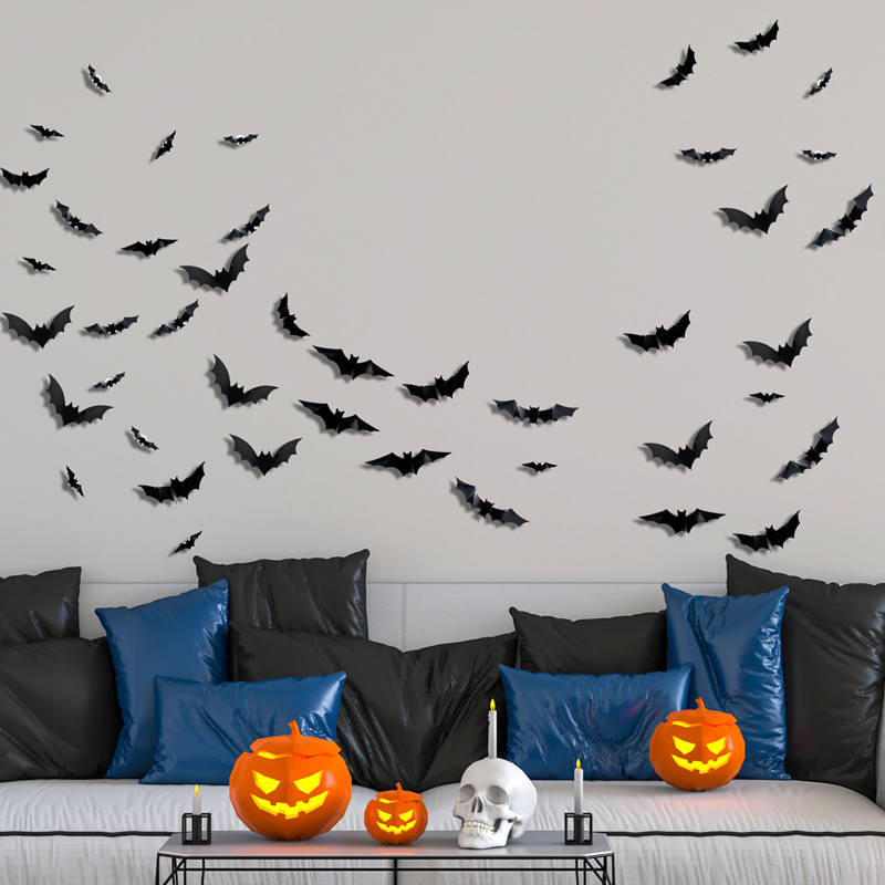 🦇Halloween-dekoration: 3D-LED-vägglampa i form av en fladdermu