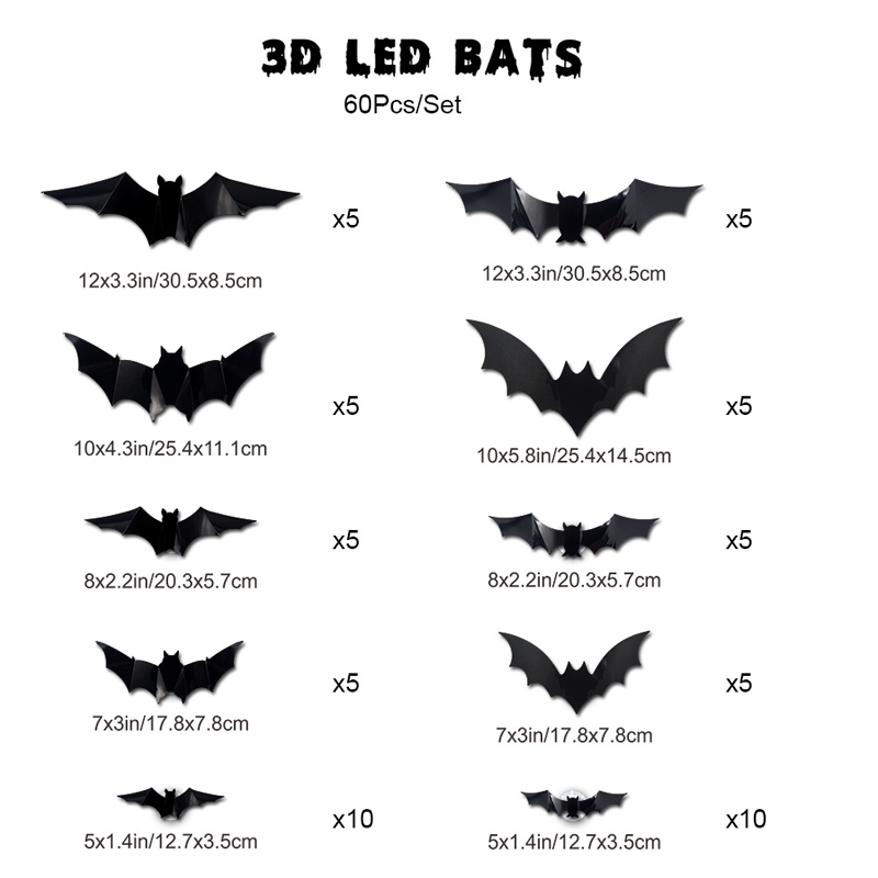 🦇Halloween-dekoration: 3D-LED-vägglampa i form av en fladdermu