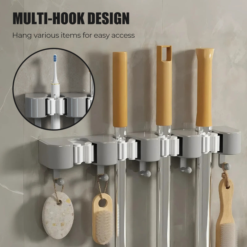 Blixtrea: 50 % rabatt!⚡Väggmonterad mopp- och sopborsthållar