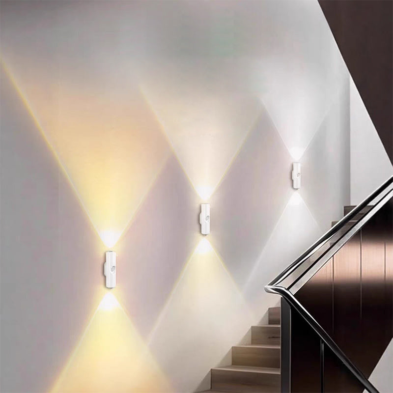 Smart LED-nattlampa med rörelsesensor, dimbar RGB-vägglampa med färgskiftning, USB-uppladdningsbar magnetisk självhäftande stämningsbelysning med färgövergångar för sovrum, hall och entré – inredningsdetaljer för hemme