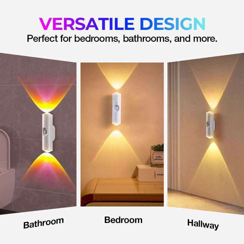 Smart LED-nattlampa med rörelsesensor, dimbar RGB-vägglampa med färgskiftning, USB-uppladdningsbar magnetisk självhäftande stämningsbelysning med färgövergångar för sovrum, hall och entré – inredningsdetaljer för hemme