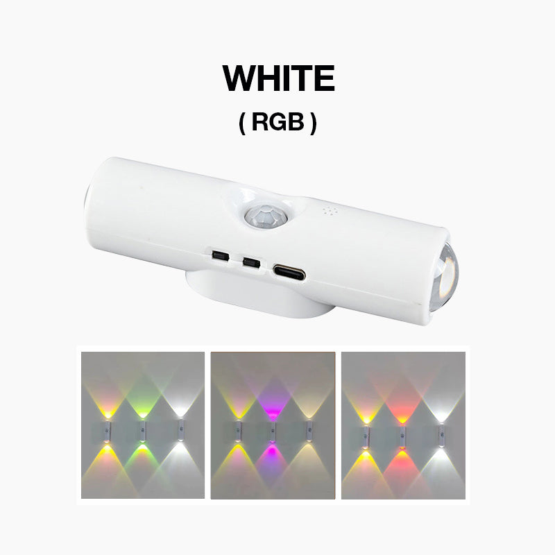 Smart LED-nattlampa med rörelsesensor, dimbar RGB-vägglampa med färgskiftning, USB-uppladdningsbar magnetisk självhäftande stämningsbelysning med färgövergångar för sovrum, hall och entré – inredningsdetaljer för hemme