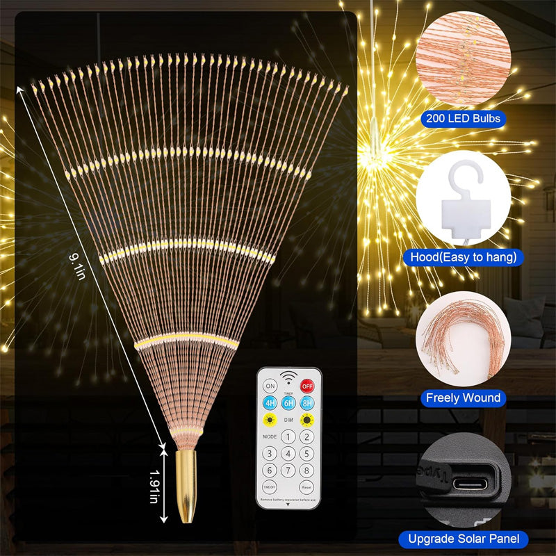 🎇Solcellsdrivna gnistrande ljuslyktor för trädgård och fes