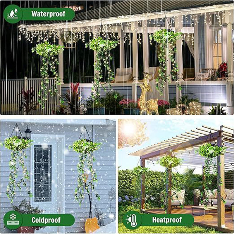 🔥Nyhet & het rea 2026🔥SOLCELLSDRIVEN HÄNGANDE MILAN-GRÄSLAMPA! 💎 Naturtrogna blad, automatisk på/av-funktion & IP65-vattentät