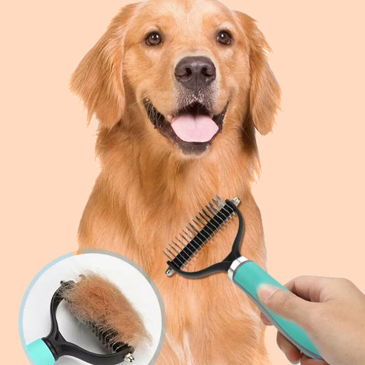 🐾 BLIXTREA: 50 % RABATT! ✨ Dubbelsidig borsta för pälsvård – dubbelsidig, ergonomisk och skonsam för hundar och katter