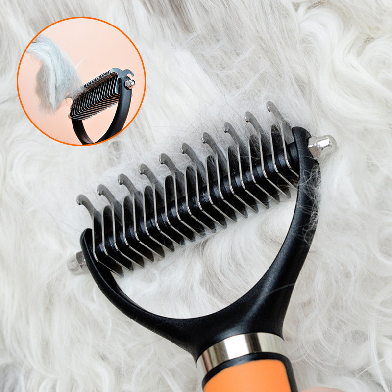 🐾 BLIXTREA: 50 % RABATT! ✨ Dubbelsidig borsta för pälsvård – dubbelsidig, ergonomisk och skonsam för hundar och katter