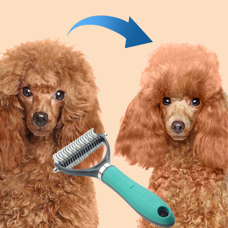🐾 BLIXTREA: 50 % RABATT! ✨ Dubbelsidig borsta för pälsvård – dubbelsidig, ergonomisk och skonsam för hundar och katter