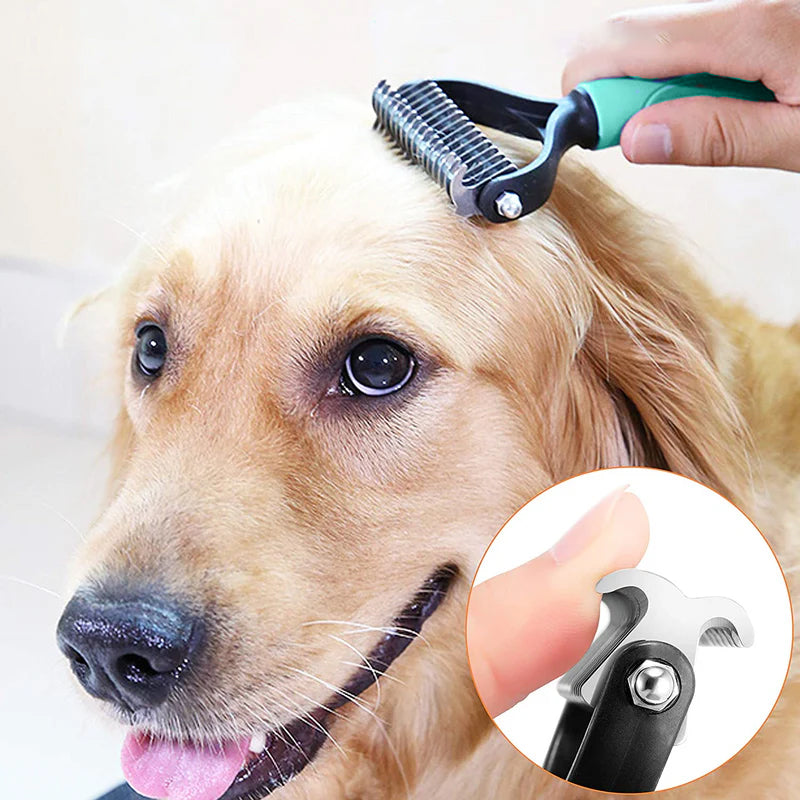 🐾 BLIXTREA: 50 % RABATT! ✨ Dubbelsidig borsta för pälsvård – dubbelsidig, ergonomisk och skonsam för hundar och katter