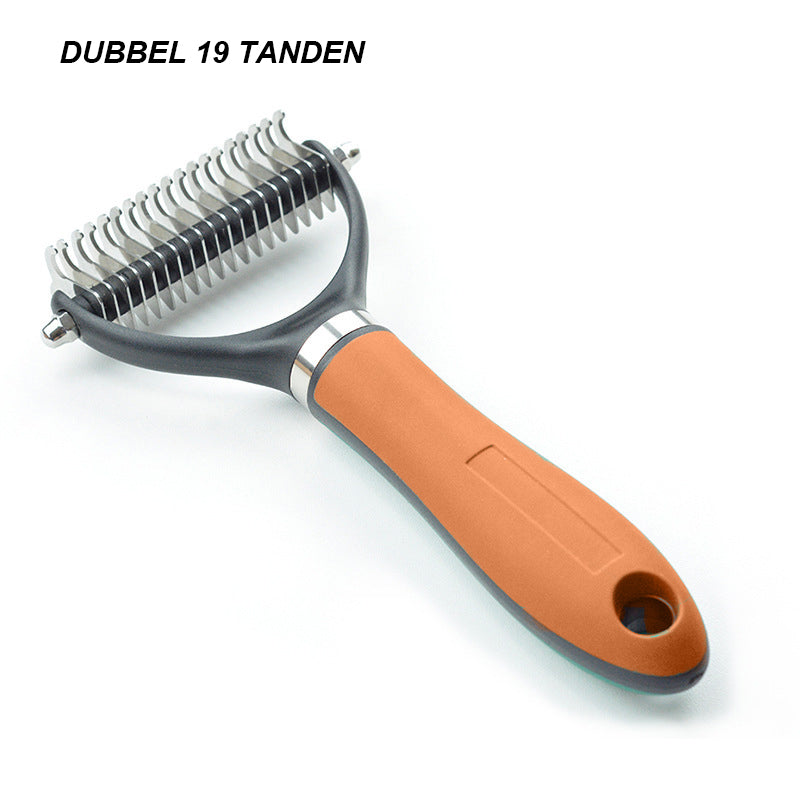 🐾 BLIXTREA: 50 % RABATT! ✨ Dubbelsidig borsta för pälsvård – dubbelsidig, ergonomisk och skonsam för hundar och katter