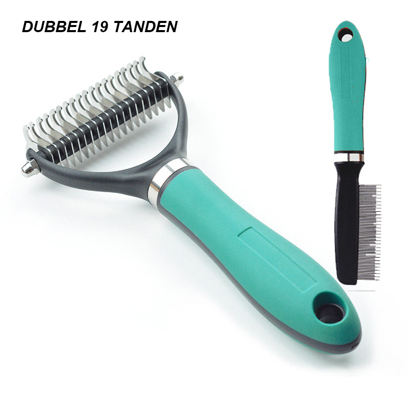 🐾 BLIXTREA: 50 % RABATT! ✨ Dubbelsidig borsta för pälsvård – dubbelsidig, ergonomisk och skonsam för hundar och katter