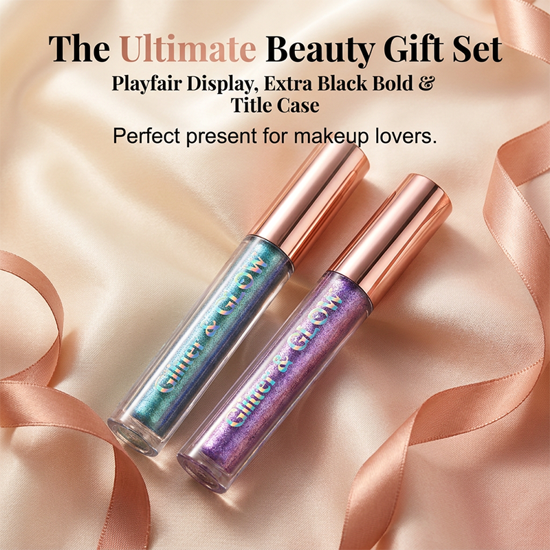 Glitter & Glow-set med flytande ögonskugg
