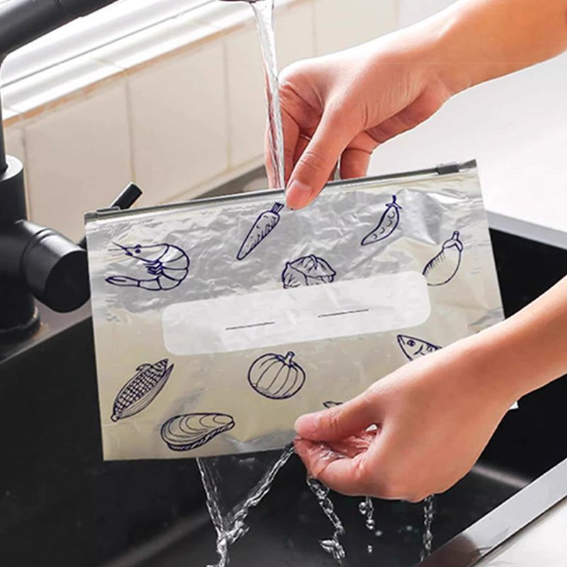 🛍️ 50% RABATT NU! Återanvändbara förvaringspåsar av aluminiumfolie – håll maten fräsch, läckagesäker & miljövänlig 🥪♻️