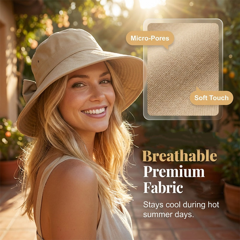 🌸 50 % RABATT NU! 🌸Dam Solhatt med Bred Brätte och Rosett