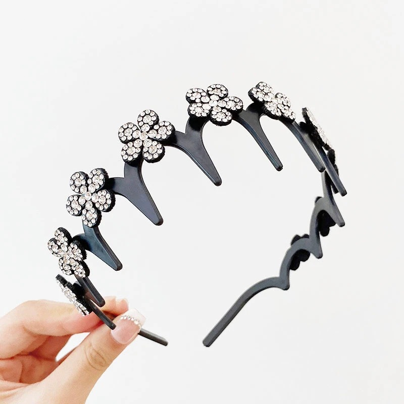 💥Set med vågformade kristallhårband – Lätt, halkfritt och flickaktigt hårsmycke, glittrande vågformade hårband med kristalldetaljer för bröllop och vardagsbruk, flickaktiga och feminina accessoare