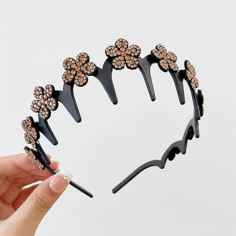 💥Set med vågformade kristallhårband – Lätt, halkfritt och flickaktigt hårsmycke, glittrande vågformade hårband med kristalldetaljer för bröllop och vardagsbruk, flickaktiga och feminina accessoare