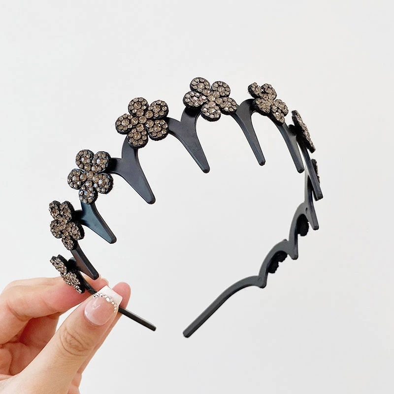 💥Set med vågformade kristallhårband – Lätt, halkfritt och flickaktigt hårsmycke, glittrande vågformade hårband med kristalldetaljer för bröllop och vardagsbruk, flickaktiga och feminina accessoare