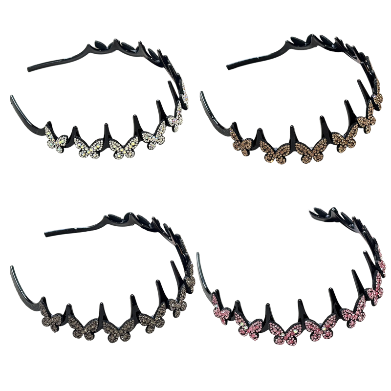 💥Set med vågformade kristallhårband – Lätt, halkfritt och flickaktigt hårsmycke, glittrande vågformade hårband med kristalldetaljer för bröllop och vardagsbruk, flickaktiga och feminina accessoare