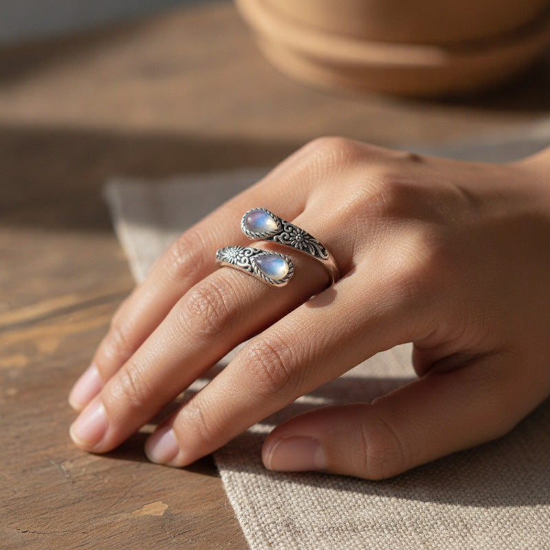 🌿 Mångsidig öppen ring med delikat glittrande zirkoner🎁Exklusivt erbjudande med begränsad giltighetstid
