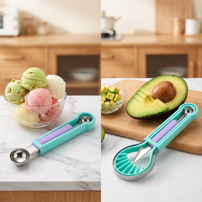 🍉 Få 50 % rabatt nu! 3-delars set för frukt och meloner – för skärning, formning och dekoration – i rostfritt stål, kompakt förvaring, bekvämt att hålla i – särskilt lämpligt för honungsmelon, vattenmelon och mjuka frukter