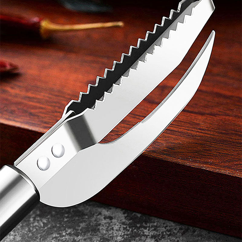 🔪 50% RABATT NU! Multifunktionell fiskkniv i rostfritt stål – ultravasst blad, tandad rygg för enkel fjällning & ergonomiskt handtag – perfekt för filéering, urtagning och örthackning 🐟✨