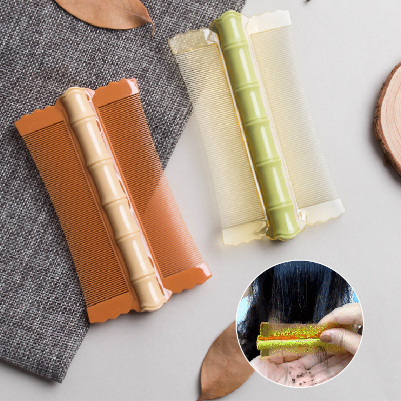🎋 Bamboo Styling – dubbelsidig kam med täta tänder | Tar bort löss och mjäll | Ergonomiskt grepp | Passar alla hårtyper | För vuxna, barn och husdjur 🌿