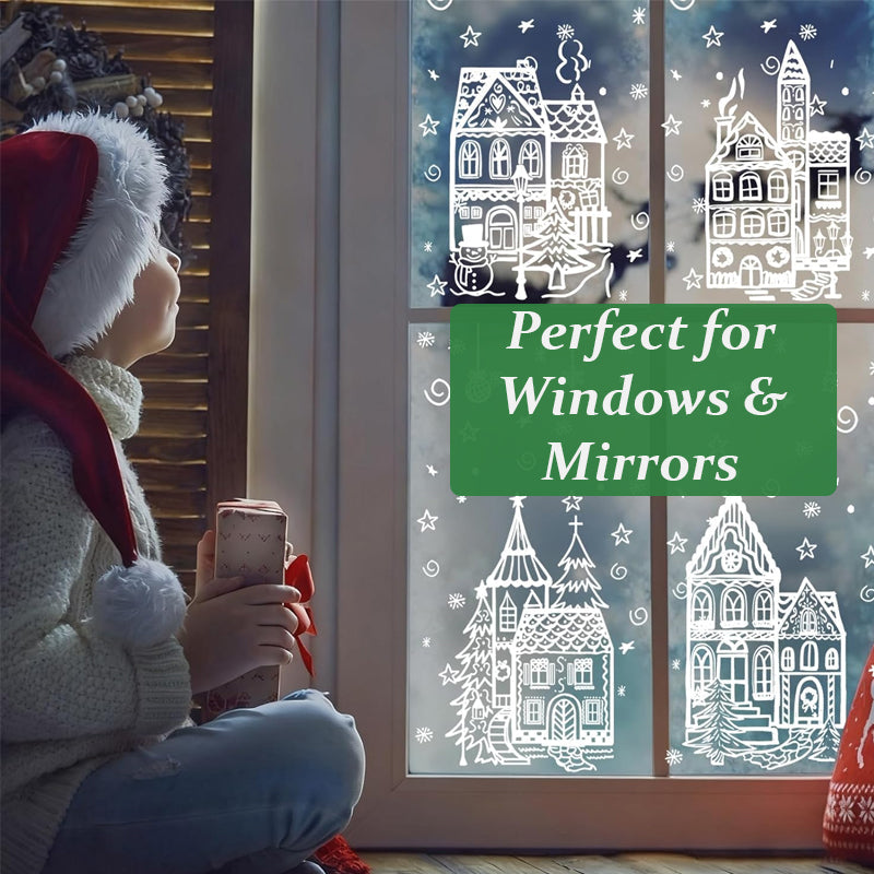🎁🎄 Fönsterdekal-set med julb