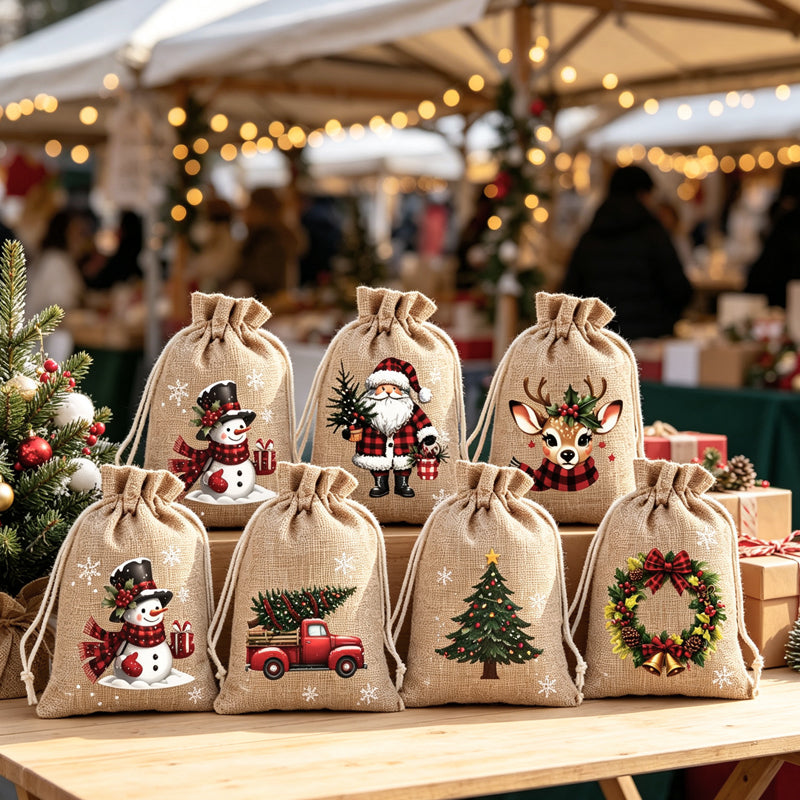 🎄Julklappspåsar med dragsk