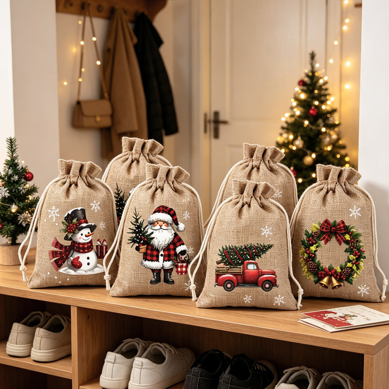 🎄Julklappspåsar med dragsk