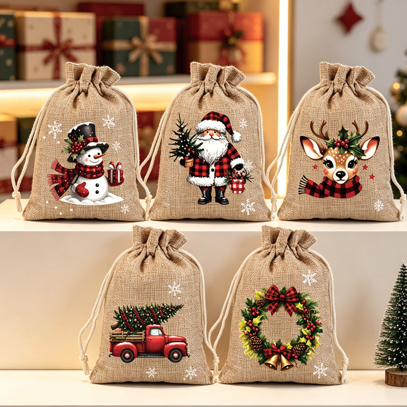 🎄Julklappspåsar med dragsk