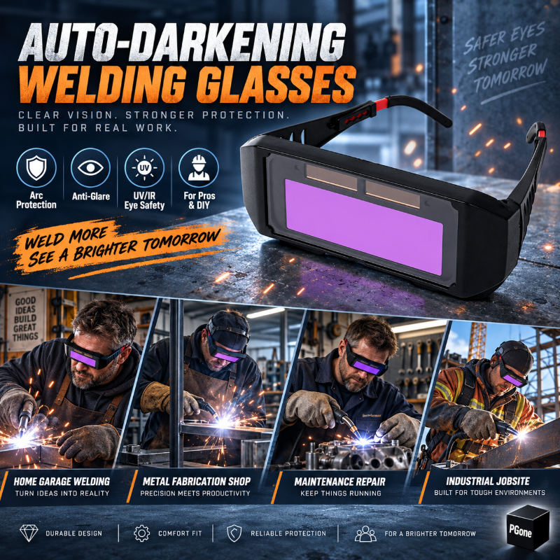 Svetsglasögon med automatisk mörkning och bländskyd