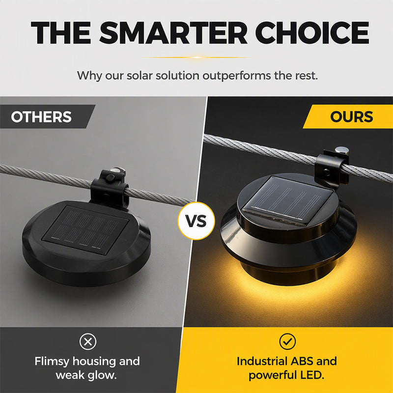 ☀️ Solcellsdriven LED-vägglampa för takrännan | Accentbelysning för utomhusbruk