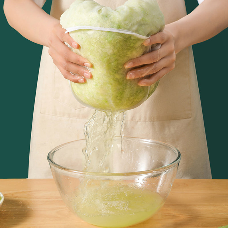 🥬 6-pack återanvändbara matsilar med fint nät – för nötmjölk och matlagnin