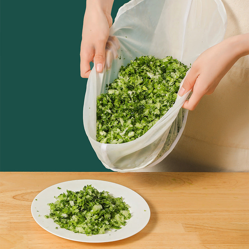 🥬 6-pack återanvändbara matsilar med fint nät – för nötmjölk och matlagnin