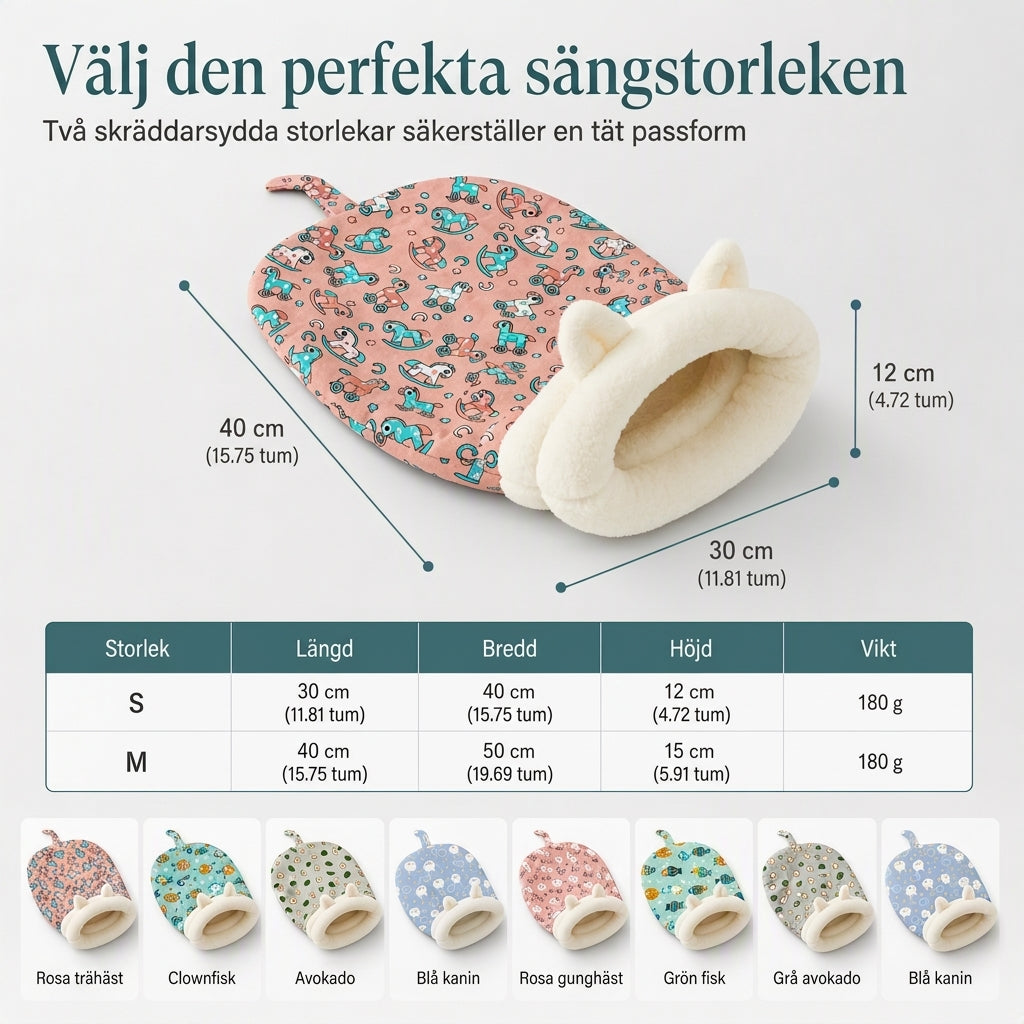 ✨50% RABATT NU! !✨🐱Halvsluten varm sovsäck, mjuk djupsovande grottbo för husdjur med täcke för katter och små hundar