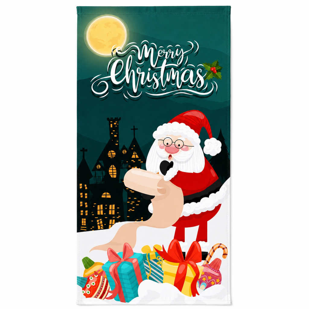🎄 50% RABATT NU! Juldekoration för ytterdörr – festligt dörröverdrag med tomte, alver & banderoll – enkel installation på under en minut ✨
