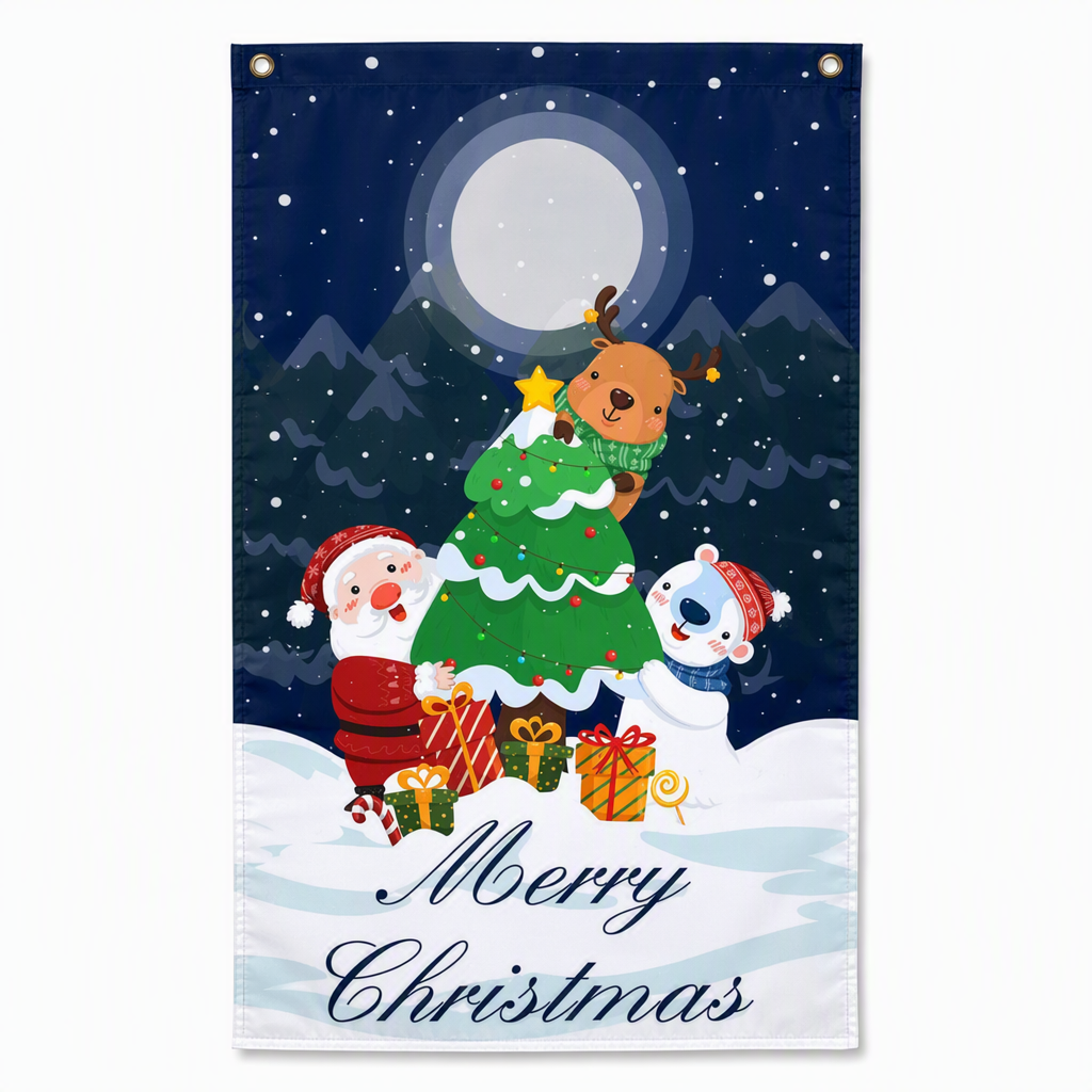 🎄 50% RABATT NU! Juldekoration för ytterdörr – festligt dörröverdrag med tomte, alver & banderoll – enkel installation på under en minut ✨