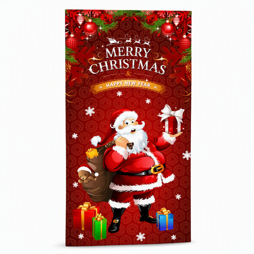 🎄 50% RABATT NU! Juldekoration för ytterdörr – festligt dörröverdrag med tomte, alver & banderoll – enkel installation på under en minut ✨